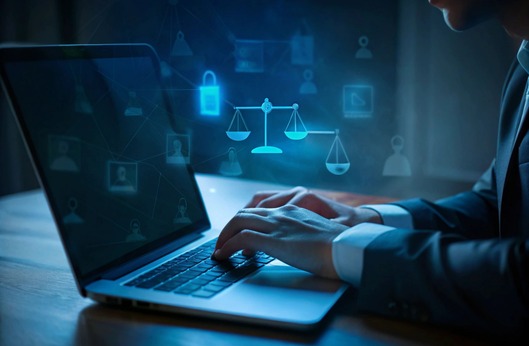 man is typing laptop with screen showing person typing it11