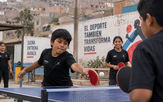 niños jugando tenis de mesa